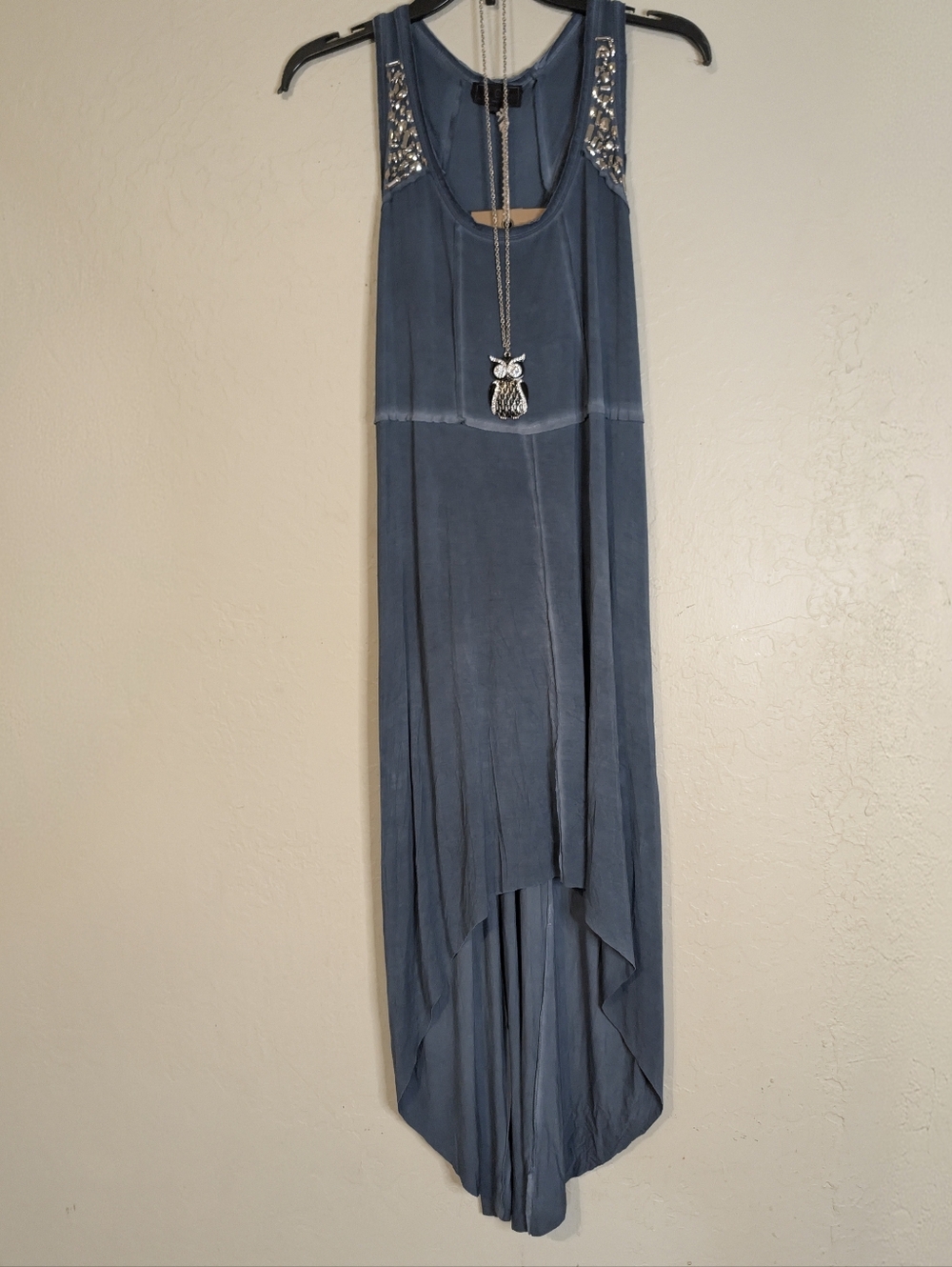 Final Markdown Price 💲POL Blue  Silver Embellished High Low Tank Tunic Dress